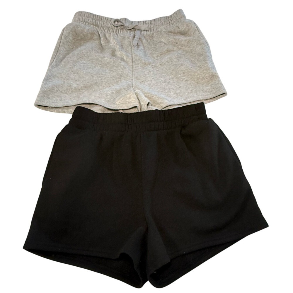 ECT Basics‎ With Love Fleece Lounge Shorts Set Black Gray Medium 2 Pack